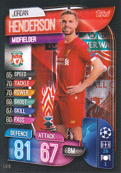 Jordan Henderson Liverpool 2019/20 Topps Match Attax CL #LIV8